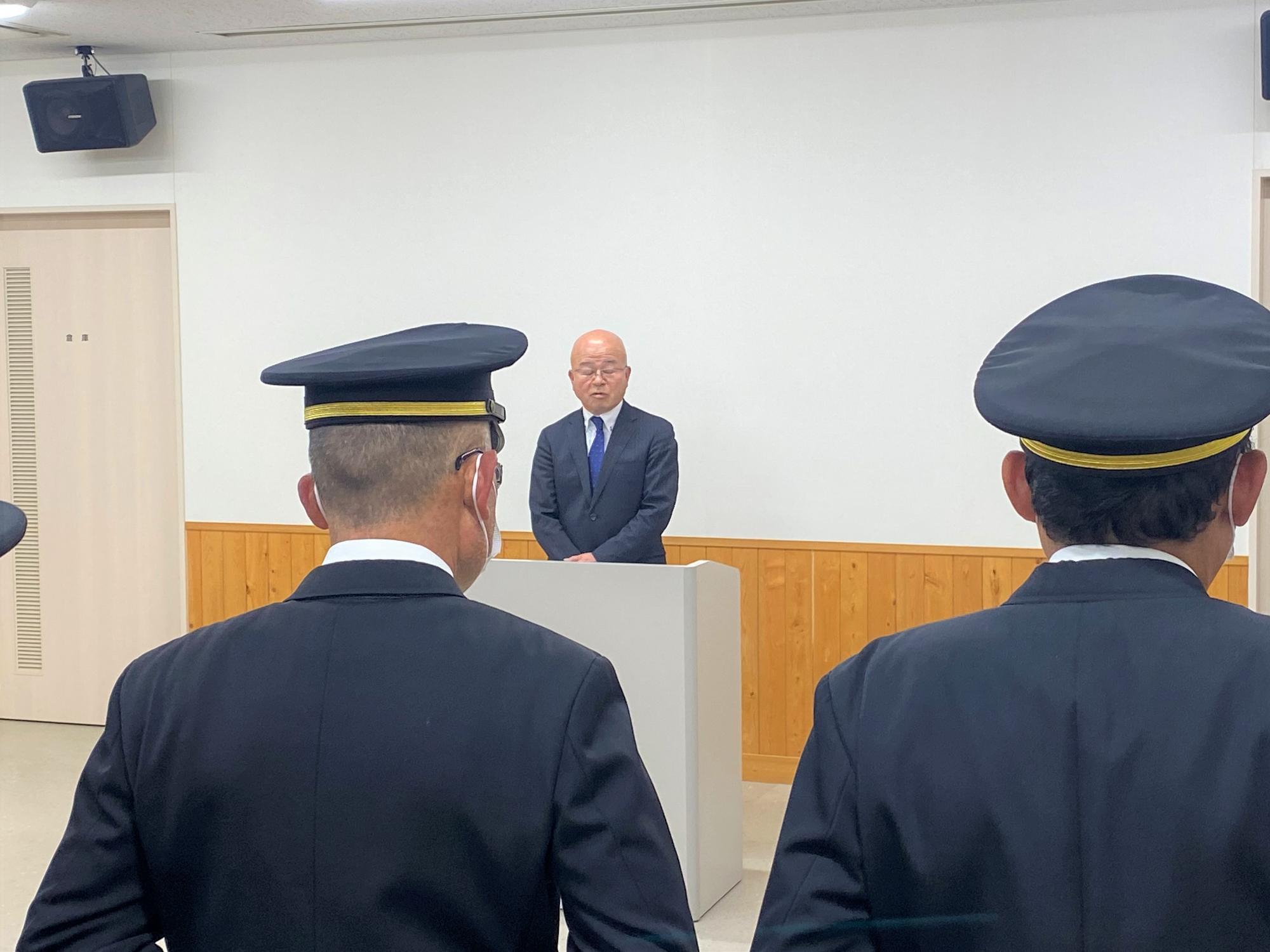 滑川消防団辞令交付式