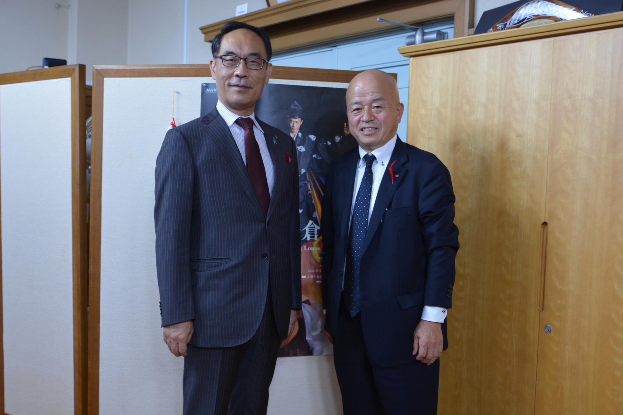 大野知事への就任あいさつ時の写真