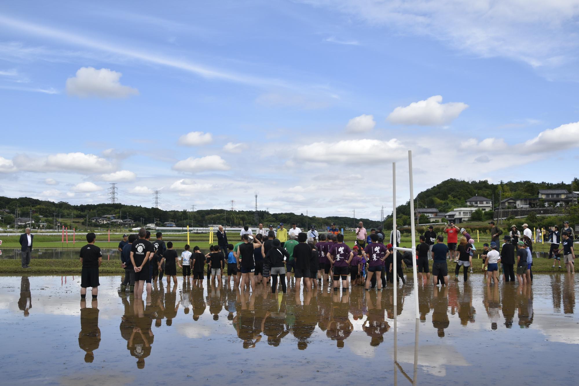 たんぼラグビー開会式
