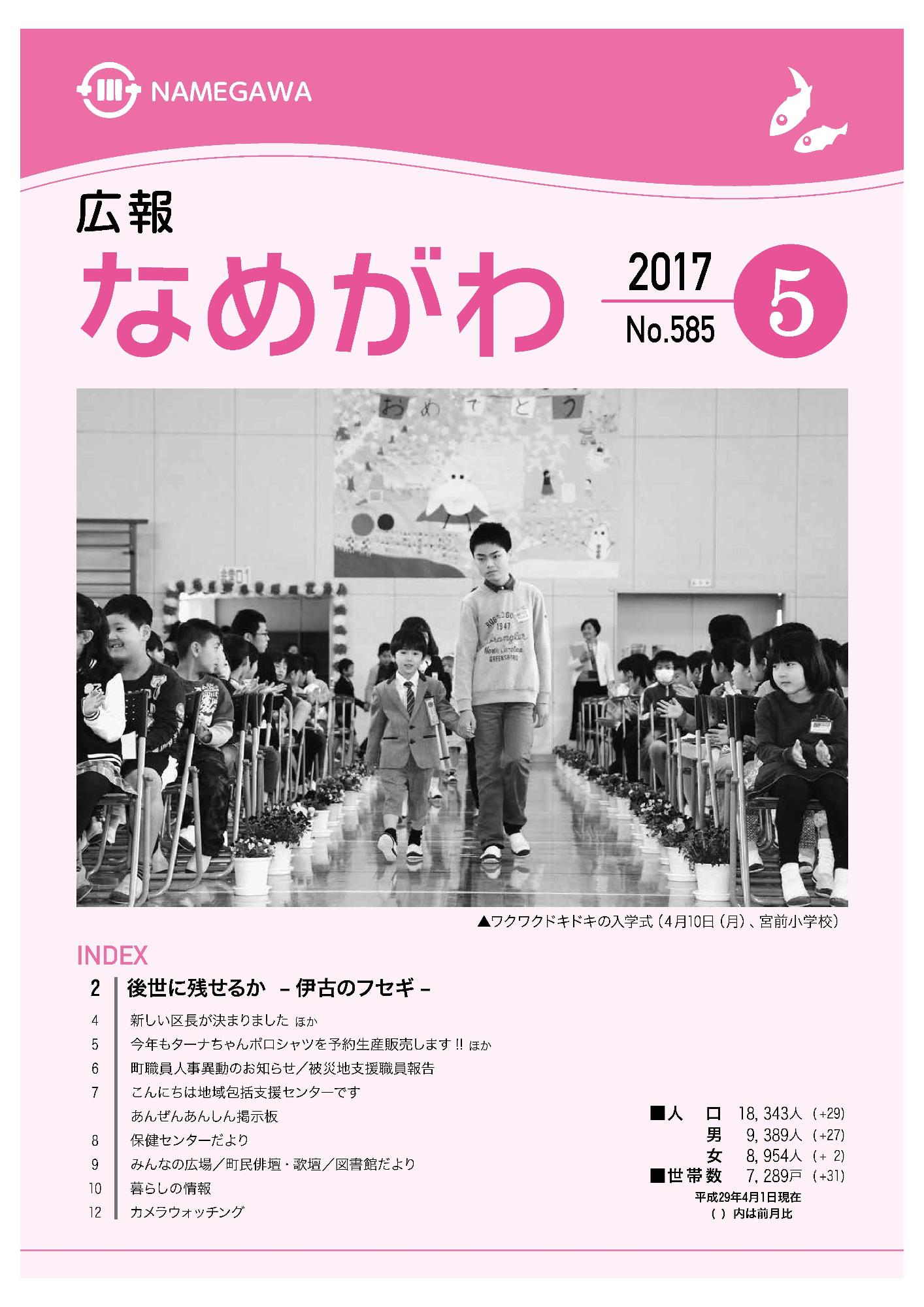 広報なめがわNo.585平成29年5月号の表紙