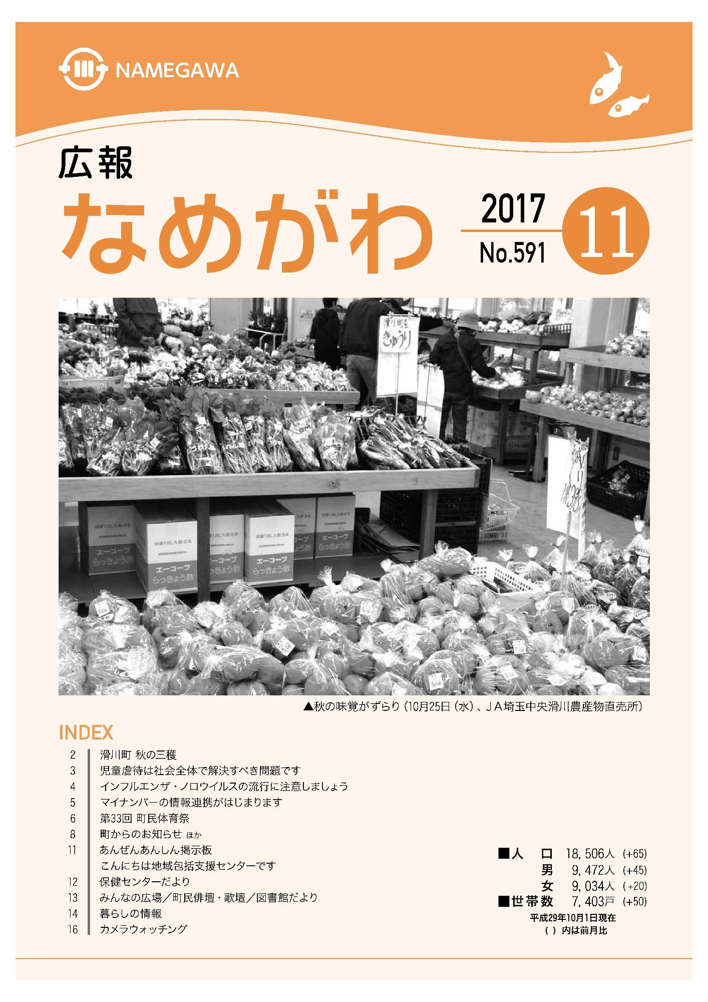 広報なめがわNo.591平成29年11月号の表紙