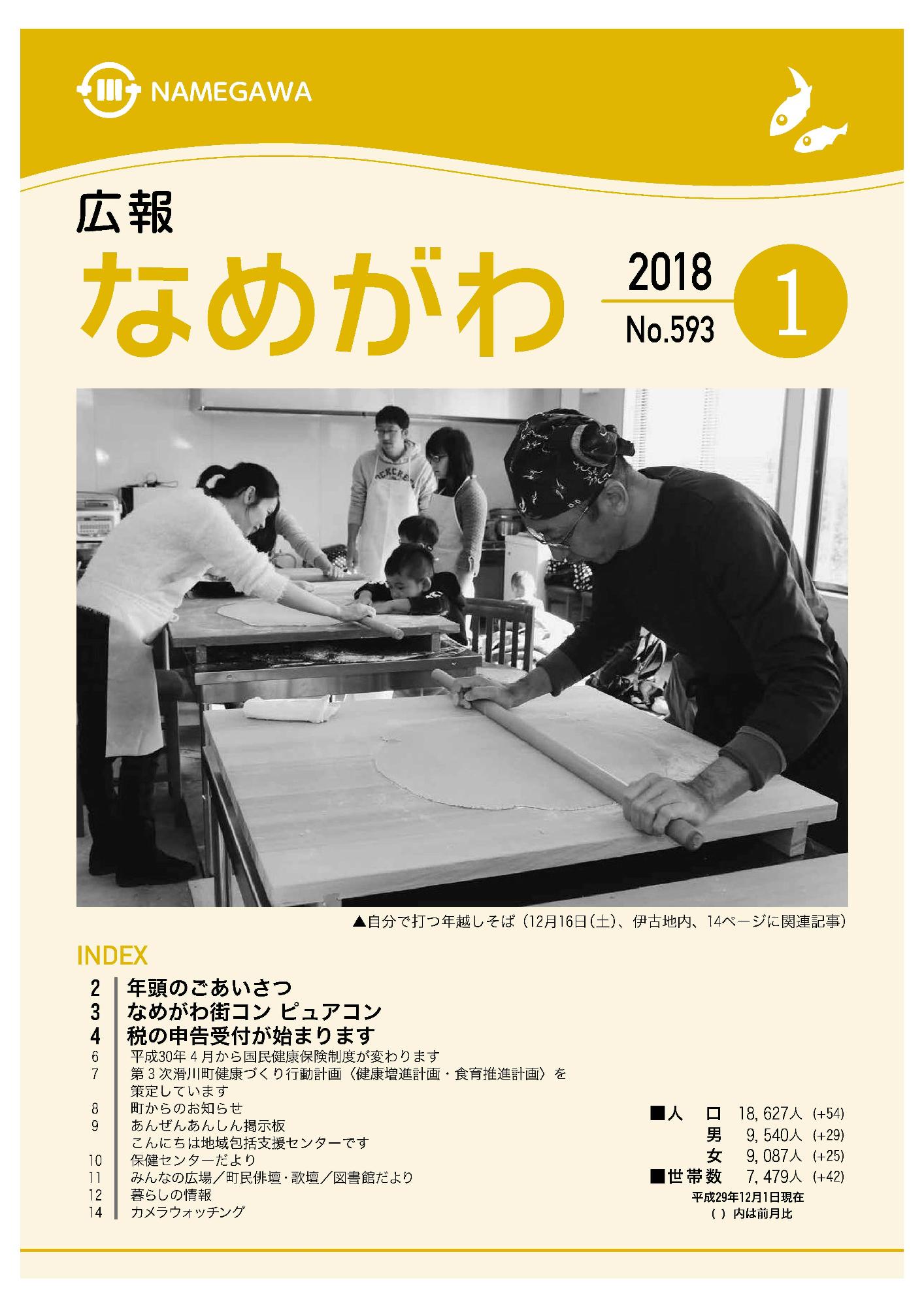 広報なめがわNo.593平成30年1月号の表紙