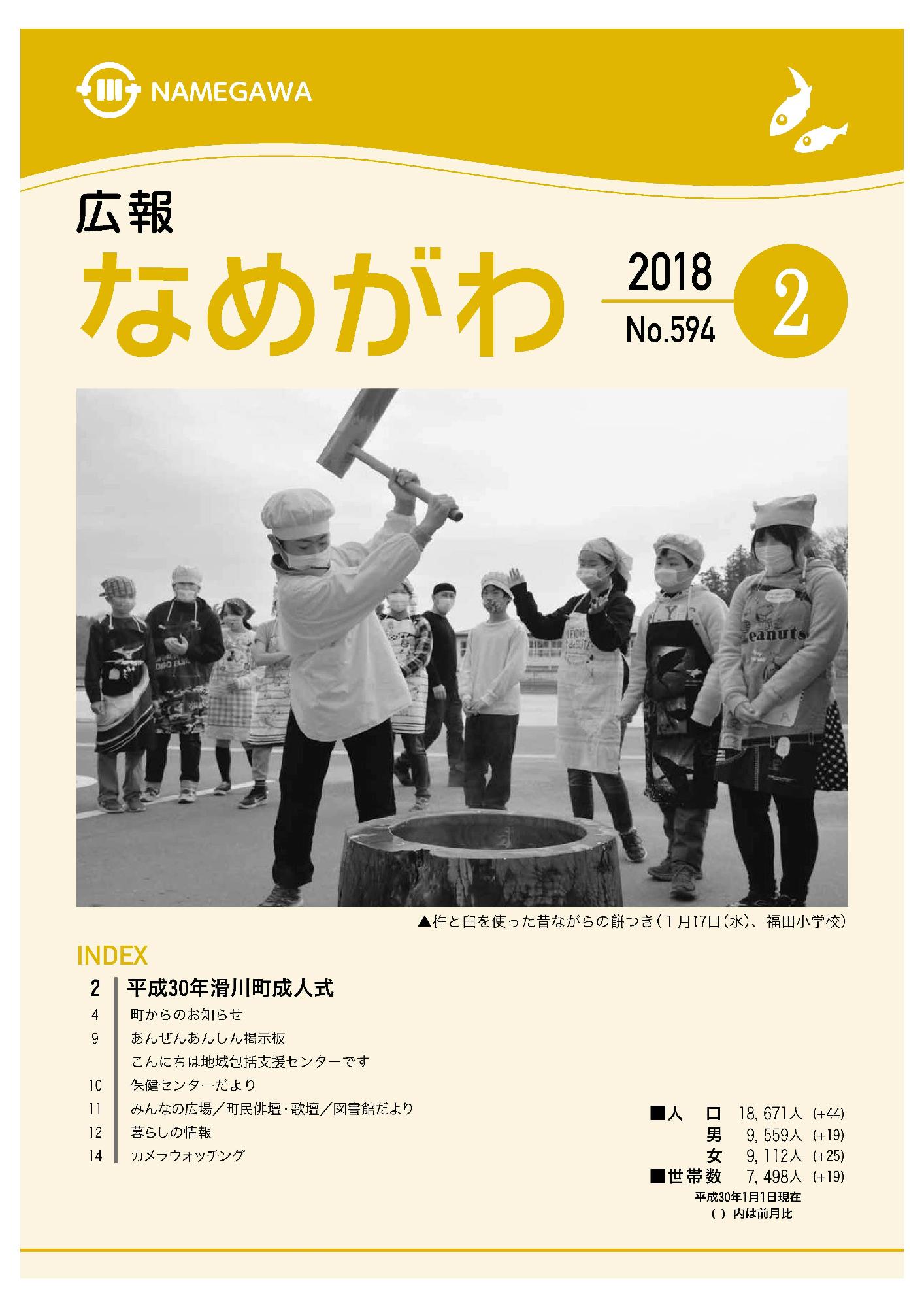 広報なめがわNo.594平成30年2月号の表紙