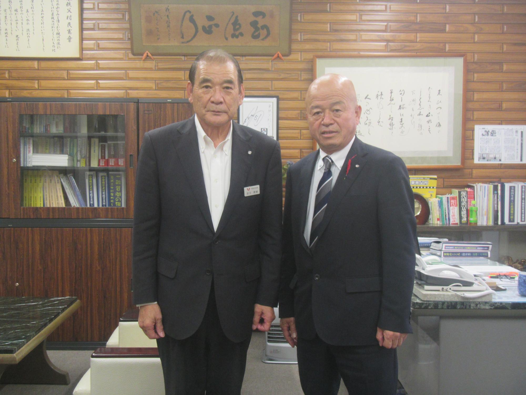 東秩父村長への就任あいさつ時の写真